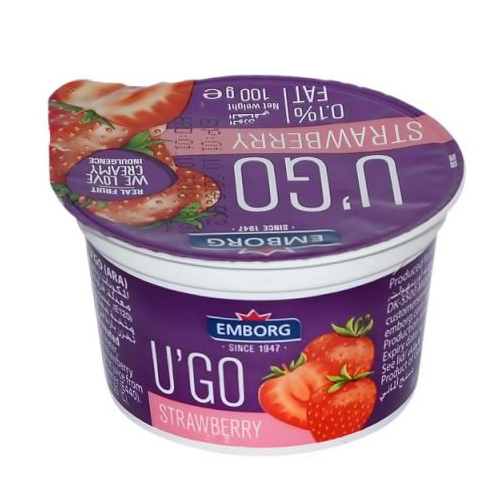 EMBORG UGO MIX STRAWBERRY MILK DESSERT 0.1% 100G